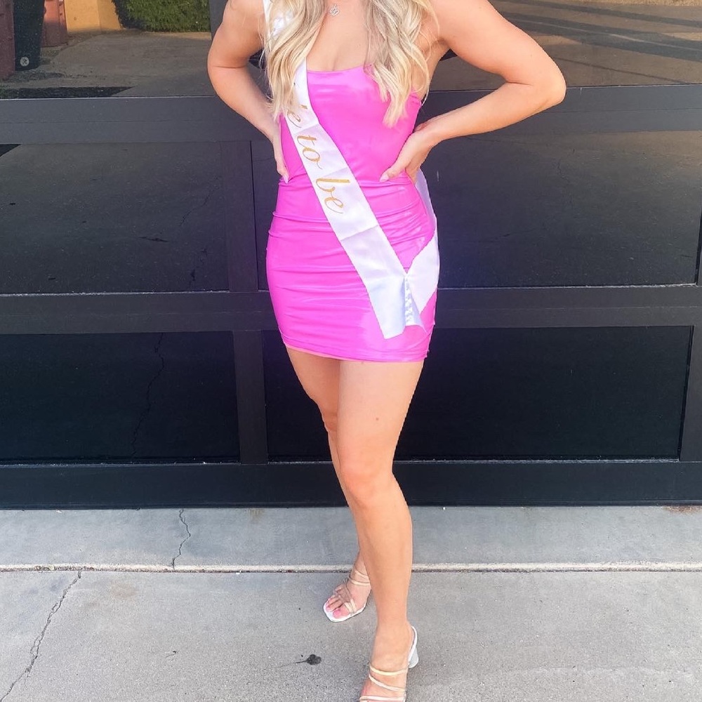 Pink mini dress